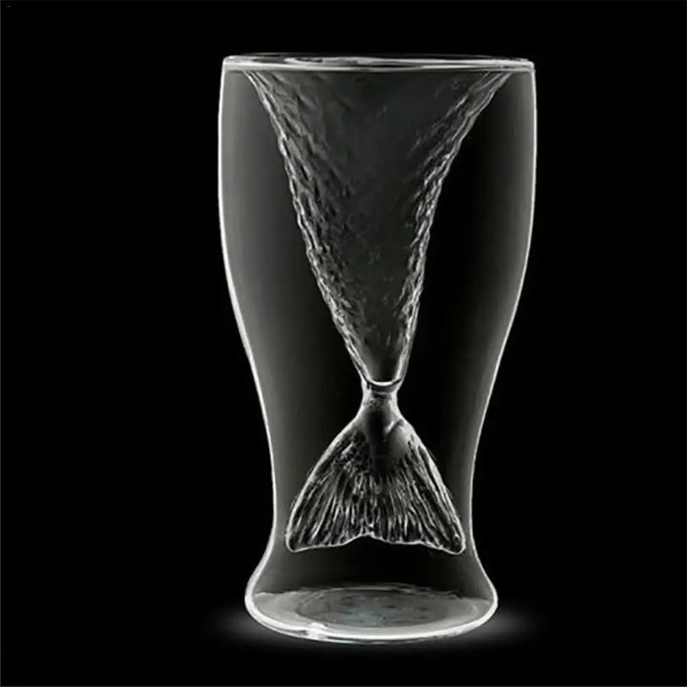 100 мл креативная стеклянная чашка в форме хвоста Русалочки пивная кружка для