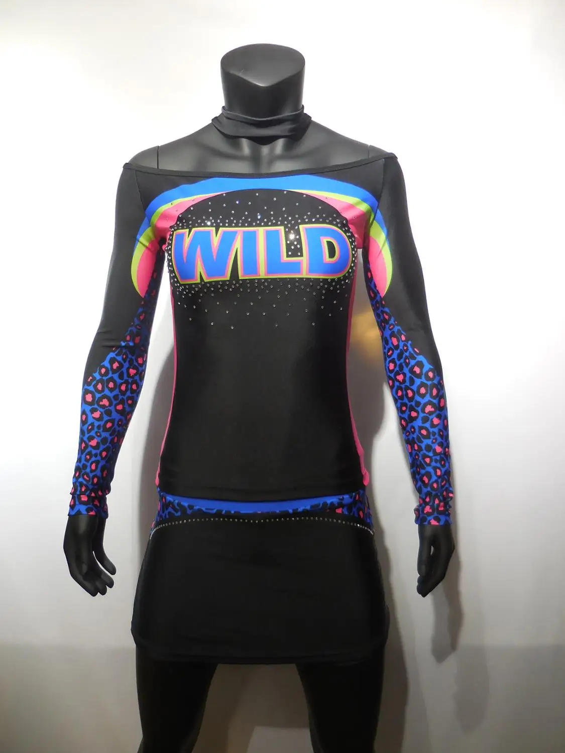 

Высококачественная Длинная Верхняя оптовая продажа униформы Болельщицы Стразы