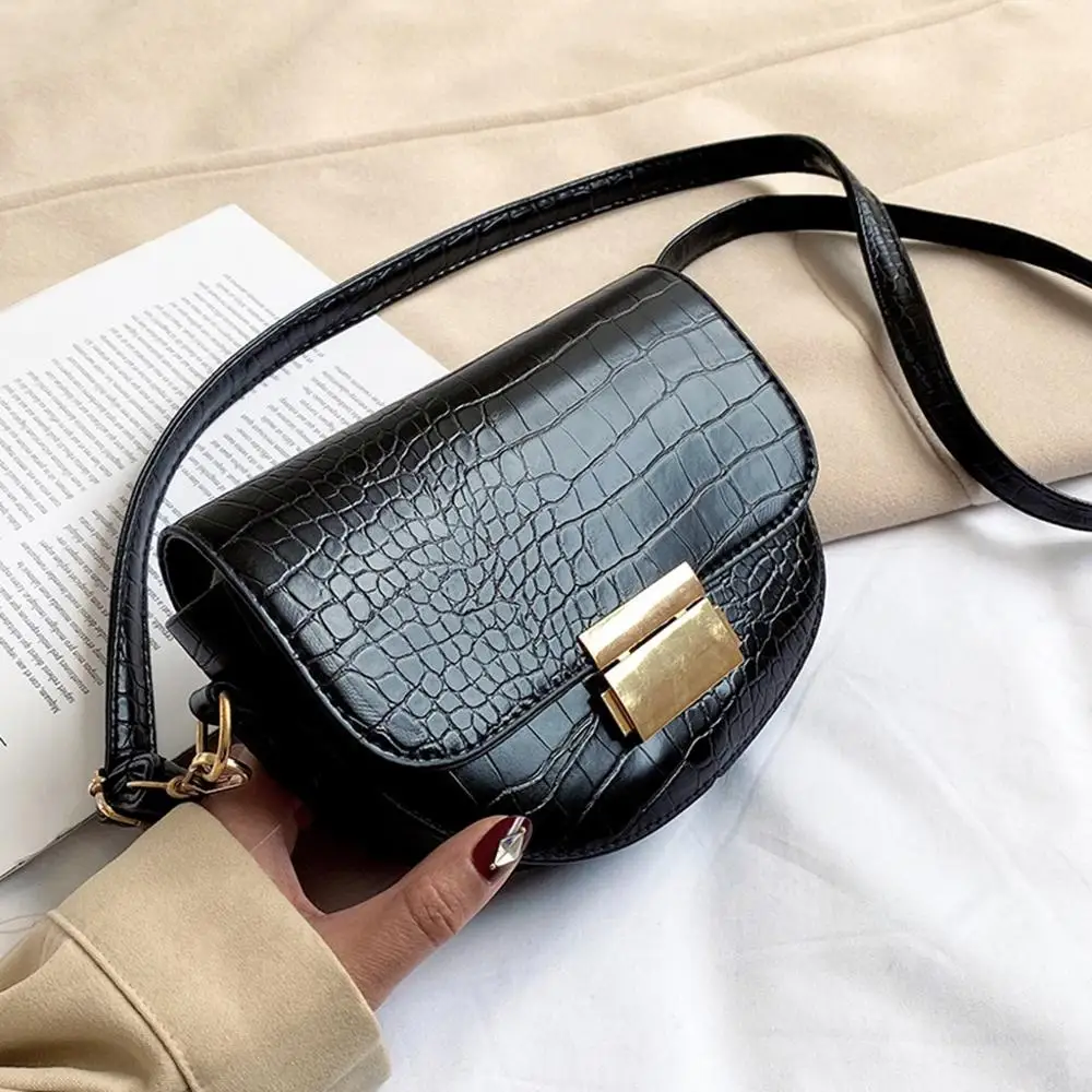 Сумка седло из крокодиловой кожи в стиле ретро Повседневная сумка мессенджер