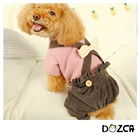 Комбинезон для собак, 4 цвета, мультяшный Плюшевый комбинезон с бантом на весну, осень, зиму, для маленьких кошек, для домашних животных, дышащие брюки на подтяжках