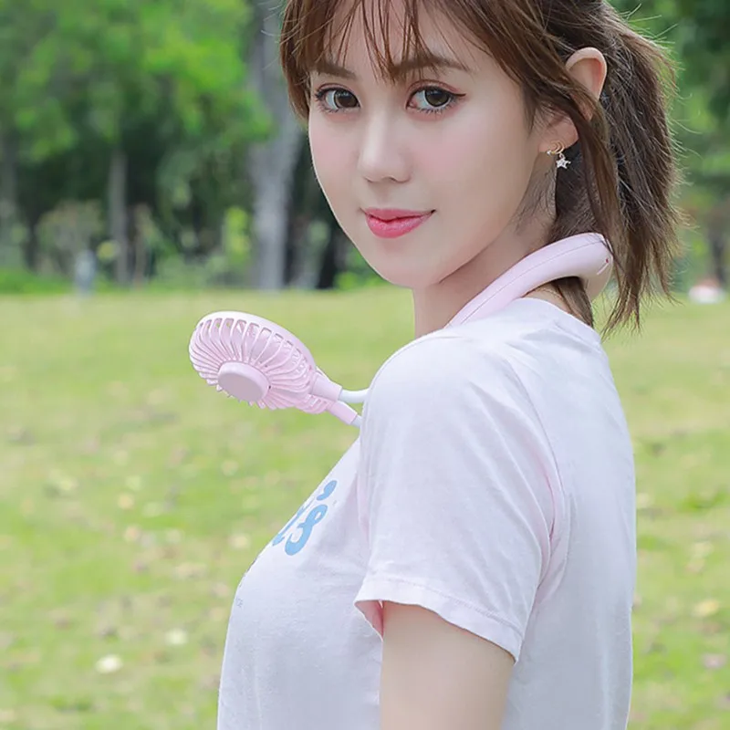 

Rechargeable Battery Small Desk Fans Handheld Air Cooler Conditioner For Room Mini USB Portable Fan Neck Fan Neckband With