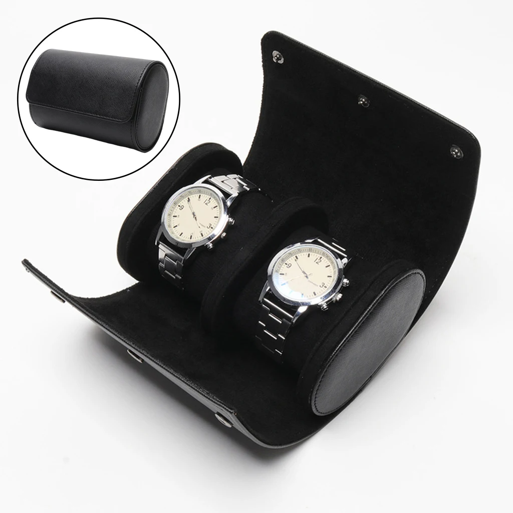 

Men Luxury Double Slot Watch Case Box Soft Jewelry Gifts for Wristwatch