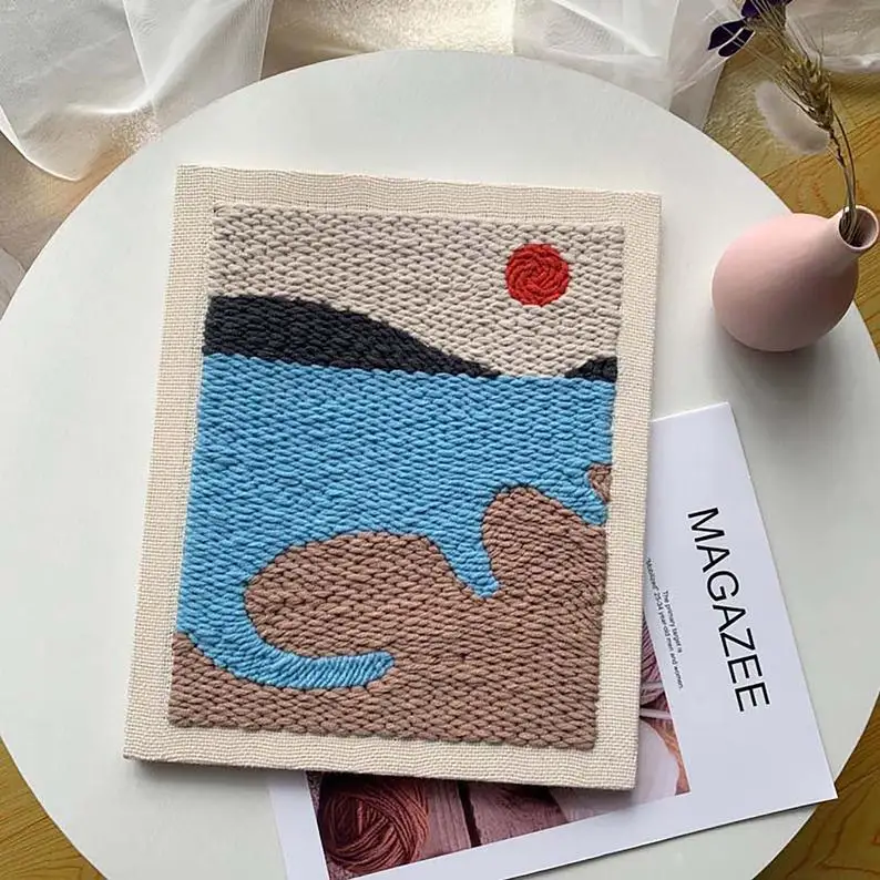 

Sunrise Sencery Punch Needle Kit for Beginner, Landscape Yarn Punch Needle Kit, DIY Embroidery Kit, Punch Kit with Yarn,