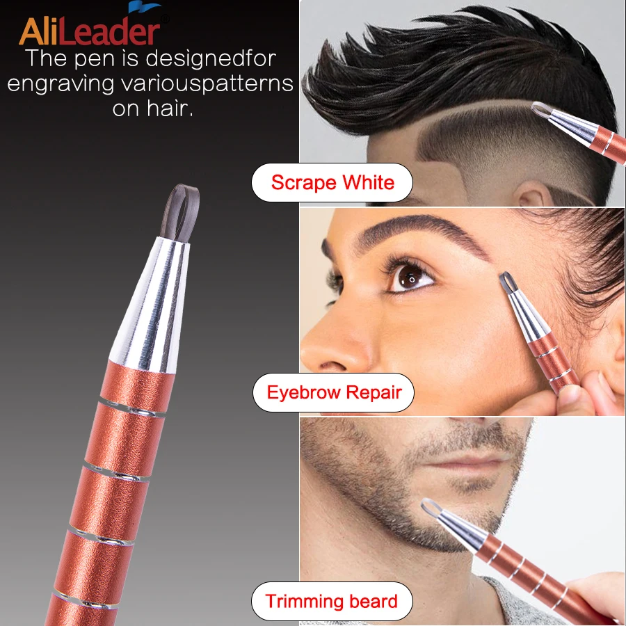 Alileader Engraving Pen For Hair Art Design And Eyebrow Styling 1Pcs Engraved 10Pcs Stainless Stee Blades Tweezer | Красота и