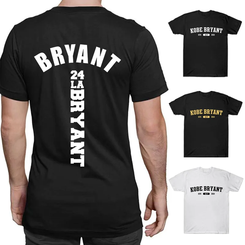 Мужская футболка с короткими рукавами Kobe Bryant хлопковая свободная круглым