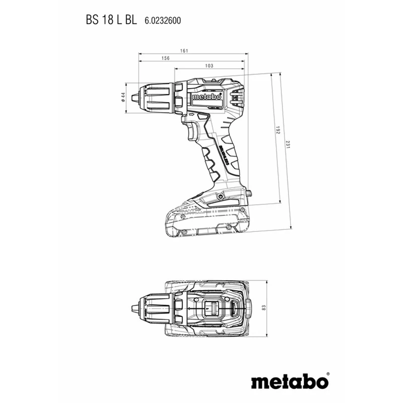 Дрель шуруповерт METABO BS 18 L BL 2Ач с двумя аккумуляторами (602326500)|Электрические