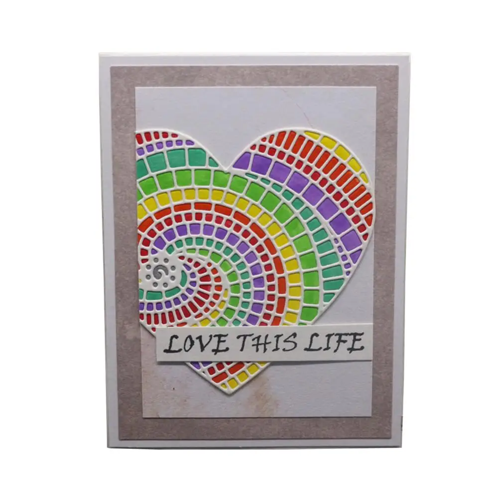 Rainbow Heart Love Metal Cutting Dies for Scrapbooking Card Making DIY Album Paper Decorative Craft Embossing Die Cuts New