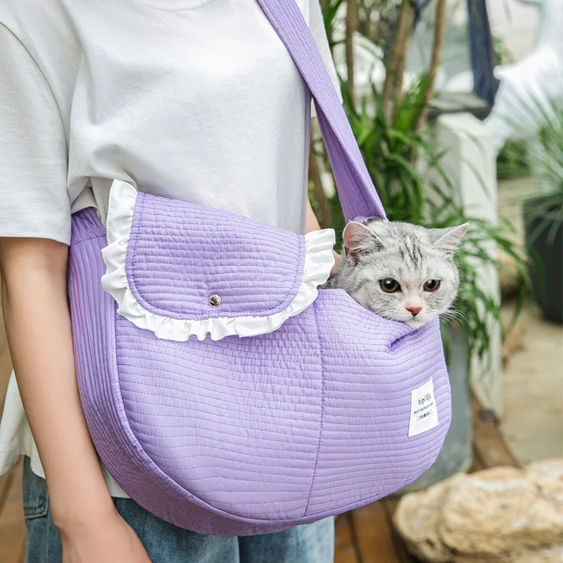 Dog Bag Luxury Cat Outdoor Carriers Shoulder Bags for Dogs Kitty Widened Straps Travel Messenger Pets Accessories | Дом и сад