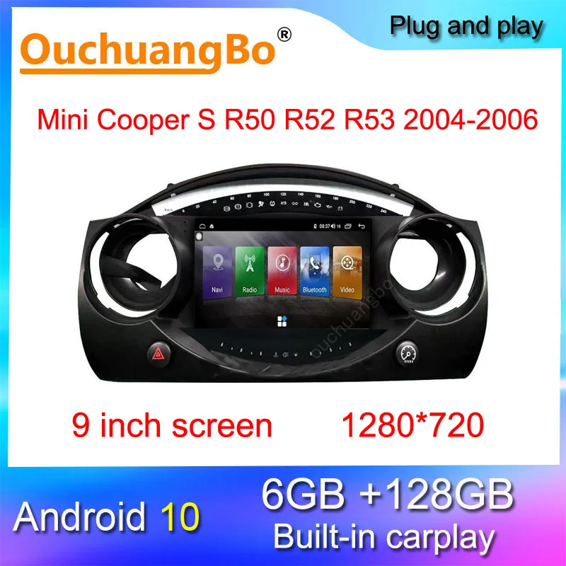 

Ouchuangbo radio gps for 9 inch Mini Cooper S R50 R52 R53 2004-2006 Android 10 stereo 1280*720 multimedia 128GB