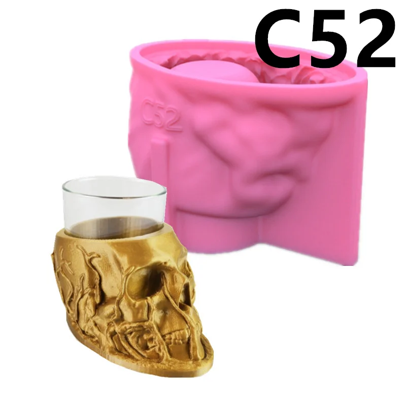 3D силиконовые формы злый скелет силикагелевая форма горшок для суккулентов