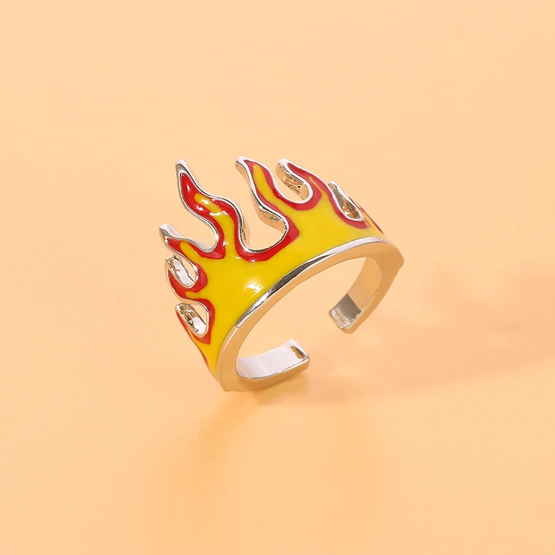

Creative Flame Ring Personality Hipster European And American Stylish Opening Adjustable Hip Hop Style Ring Punk Friendship