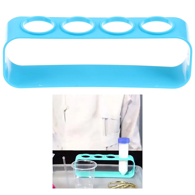 

1pc Plastic Test Tube Rack 4 Holes Holder Support Burette Stand Lab Test Tube Stand Shelf School Supplies