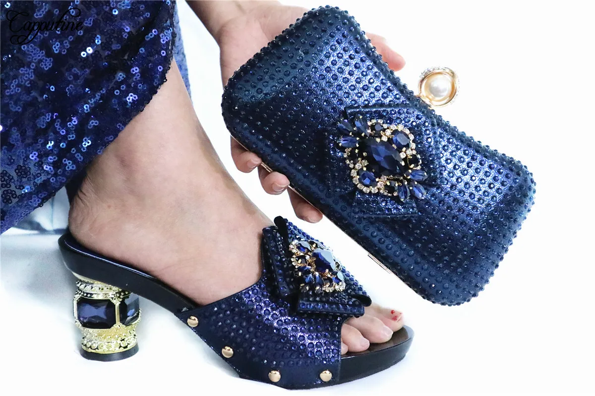 

Nice Light Purple Pumps With Bag African Slipper Shoes And Handbag Set For Wedding/Party GL1912-8 Heel Height 6.5CM