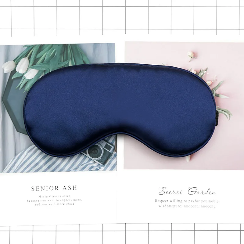 Dark Blue 1 шт., маска для глаз, шелковая, для сна, маска для глаз, для сна, мягкая, для тени, повязка на глаза, для женщин, мужчин, для путешествий, для отдыха - Цвет: Dark Blue