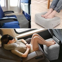 airplane train car foot rest cushion like storage bag dust cover inflatable pillow 3 layers inflatable travel foot rest pillow