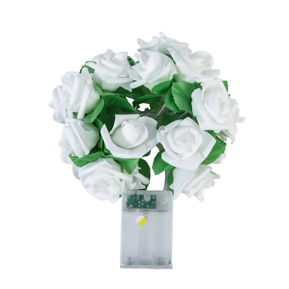 Роза светодиодный окна Шторы огни струнные лампы вечерние декор с 10 бусины