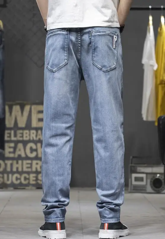 Jeans Men Wear-Resistant Cargo Trousers Male Classic Casual Straight Denim Pants Size 30-42