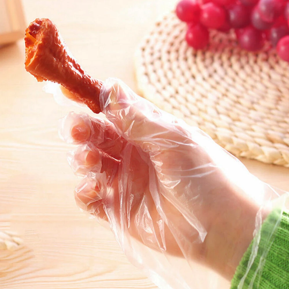 100 шт./компл. одноразовые безопасные пластиковые перчатки для ресторана кухни