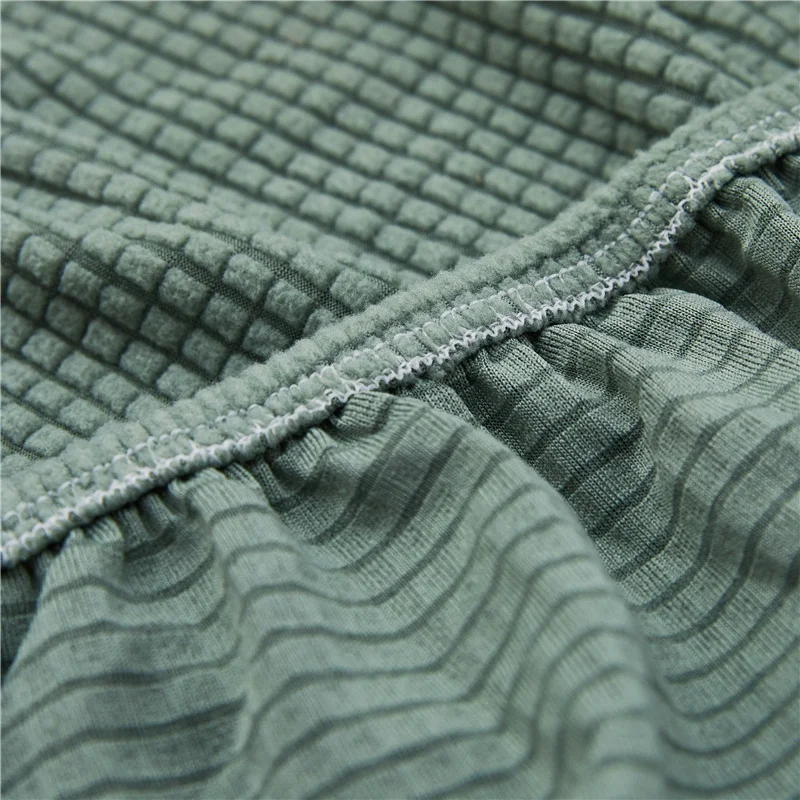 Клетчатый жаккардовый мягкий зеленый чехол для дивана в гостиную однотонный