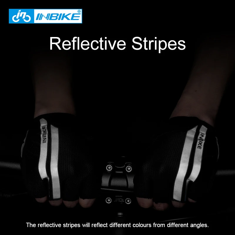 Перчатки велосипедные INBIKE на полпальца спортивные для фитнеса гонок горных
