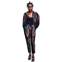 spring african suits women jackets patch trousers nigerian ladys ankara outfits wedding party wear