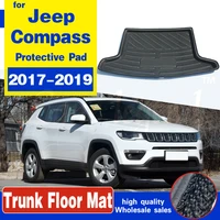 car tray boot liner cargo rear trunk cover mat boot liner floor carpet mud non slip waterproof for jeep compass 2017 2018 2019