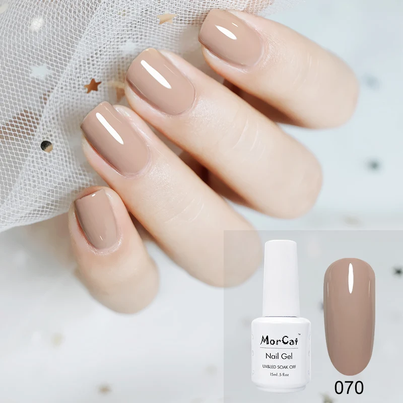 MorCat Гель лак для ногтей телесный УФ бежевый серия дизайн Vernis полуперманентный 15