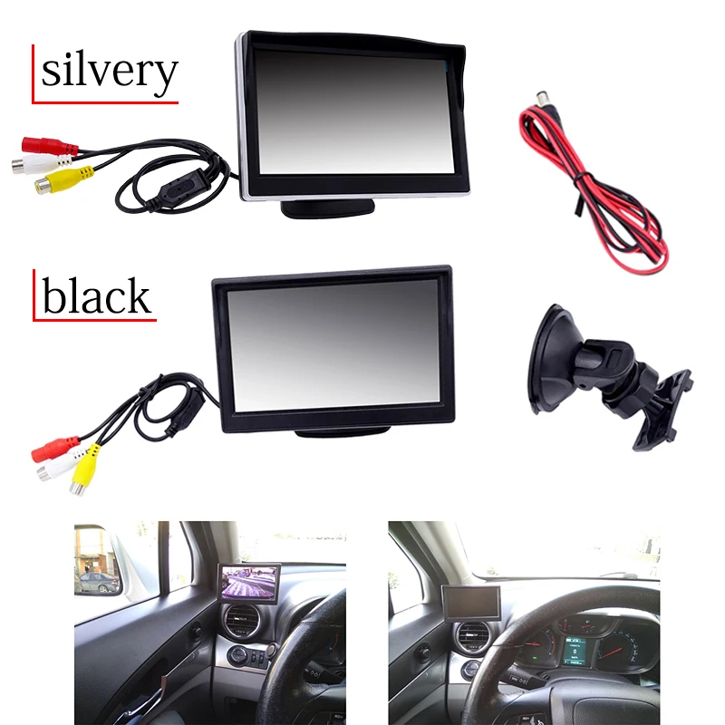 

Universal Car Mirror New 4.3'' 5''800*480 2 colors TFT LCD Screen Monitor For Car Rear Rearview Backup Camera Parking Two System