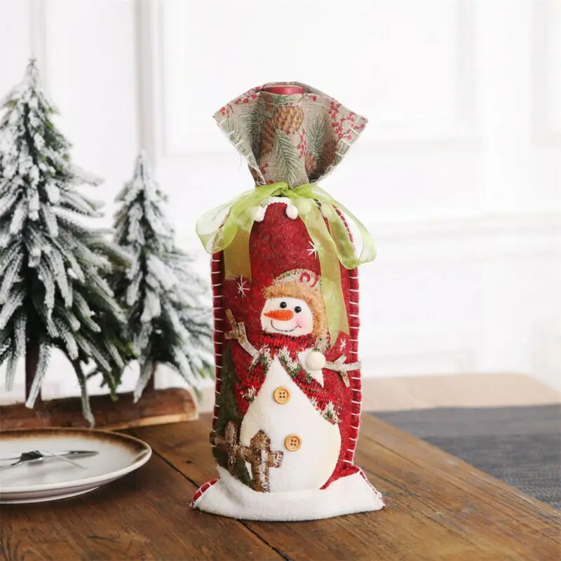 Крышка для бутылки с красным вином сумки снеговик/Санта-Клаус/Лось