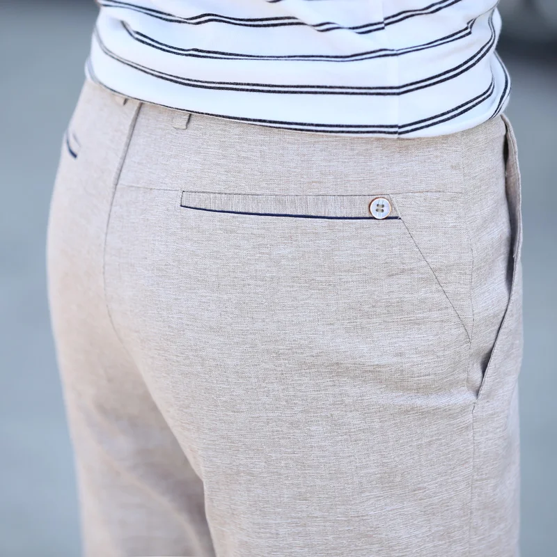Брендовые новые стильные льняные брюки для мужчин повседневные весна лето 2021