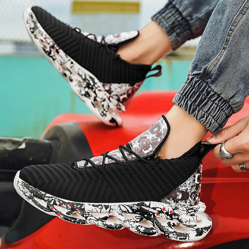 

Men's Running Shoes Breathable Blade Sneakers High Qualit Oudoor Trendy Wear-resistant Cushioning Sports Shoes Zapatillas Hombre