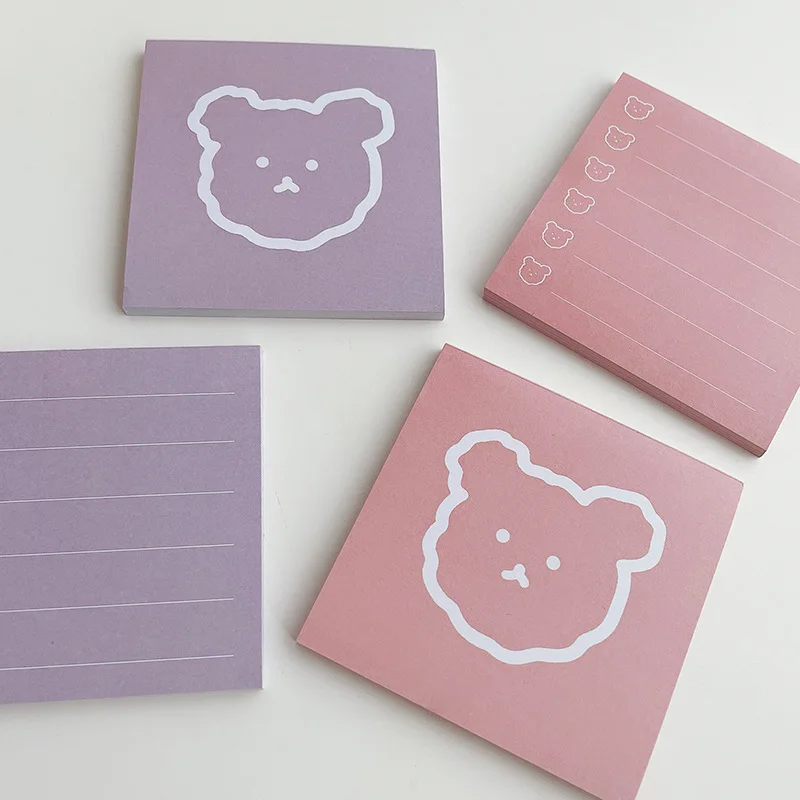 

50 Sheets Cute Soft Bear Memo Pad Non Sticky Notes Kawaii Stationery Message Note Paper Planner Notepads School Office Supplies