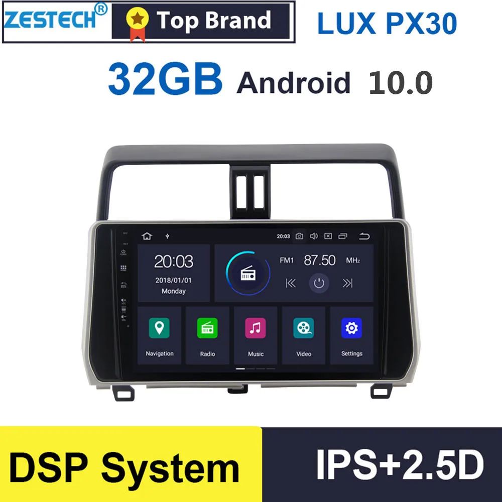 1 din Android 10 0 IPS + 2.5D &quotавтомобильный DVD плеер для Toyota Prado T2(155) 2014 2016 Автомобильный GPS
