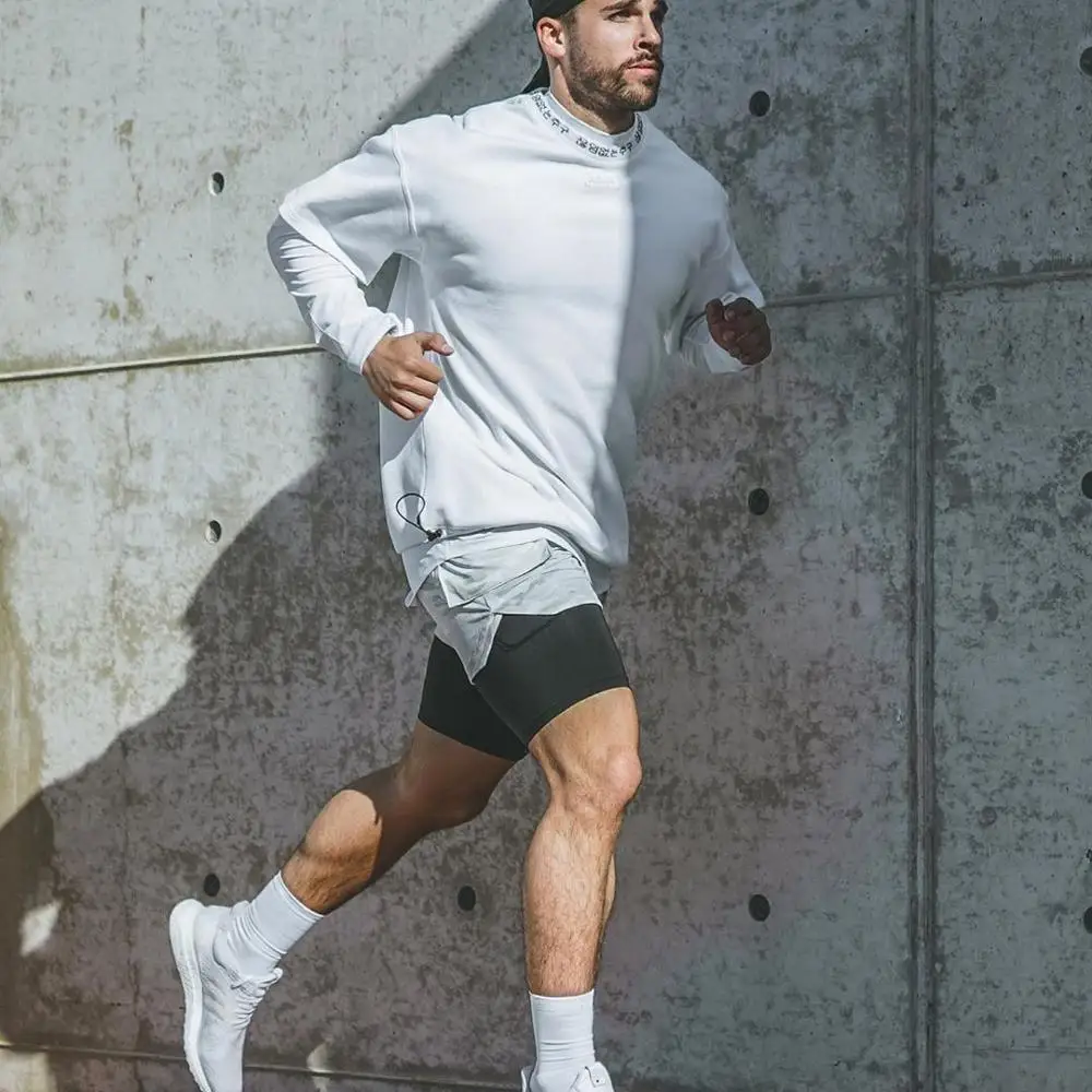 

Summer Running Shorts Men 2 in 1 Sports Jogging Fitness Shorts Training Quick Dry Mens Gym Men Shorts Sport gym Short Pants2020