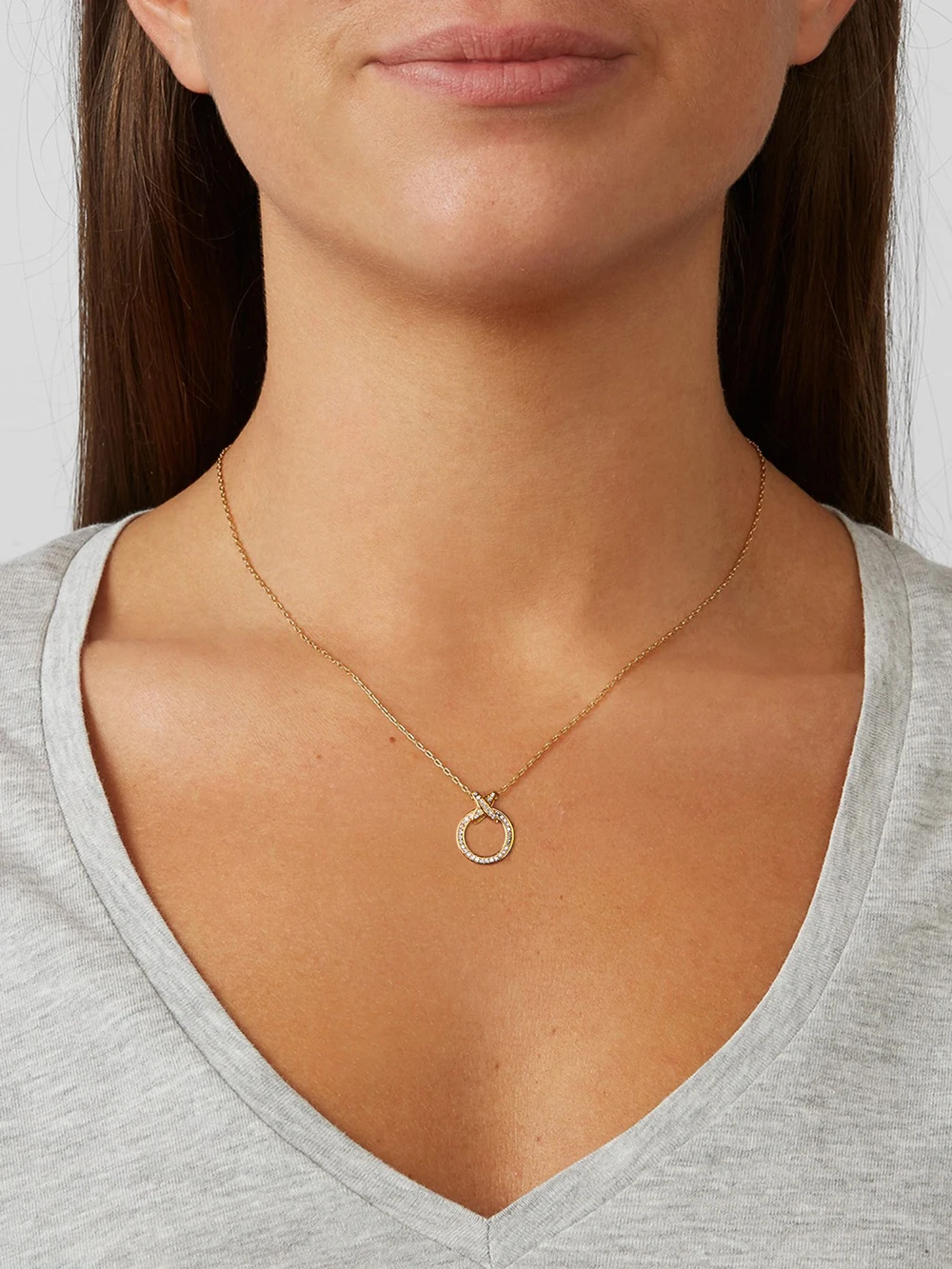 

LEKANI 925 Sterling Silver Necklace for Women X Cross 5A Cubic Zirconia Energy Circle Pendant Lucky Necklaces 2020 Fine Jewelry