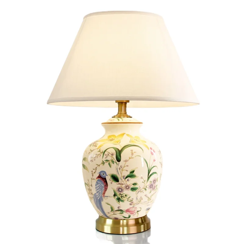 Винтажные Керамические Большие Настольные лампы 40 х65 см настольные с цветочным и