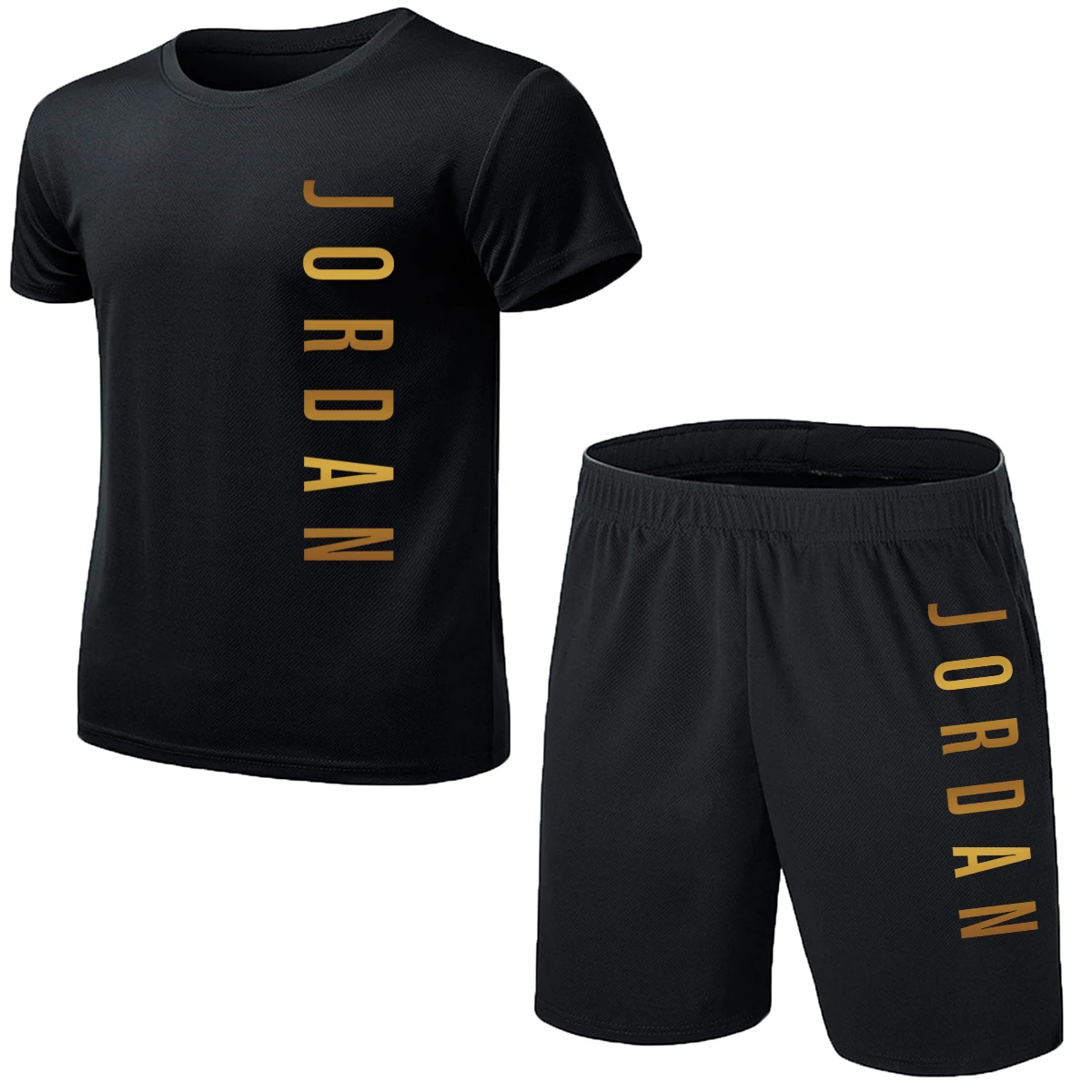

popular new letter printed pure cotton men's T-shirt + Sports Shorts Set high quality pure cotton T-shirt sports running Suit