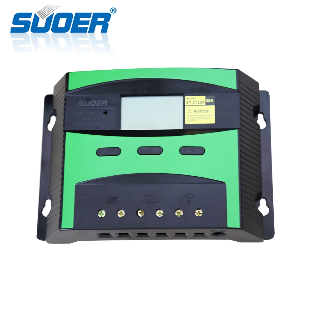 Suoer【 PWM Контроллер заряда 】 новейший дизайн solar 12V 24V 50A контроллер зарядного