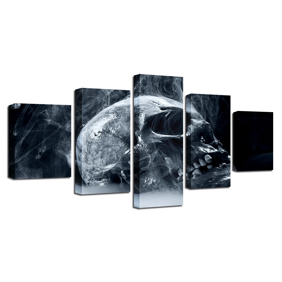 

Painting Modern Type Modular Framework Popular Pictures Home Decoration Canvas 5 Panel Skull Top-Rated Wall For Living Room