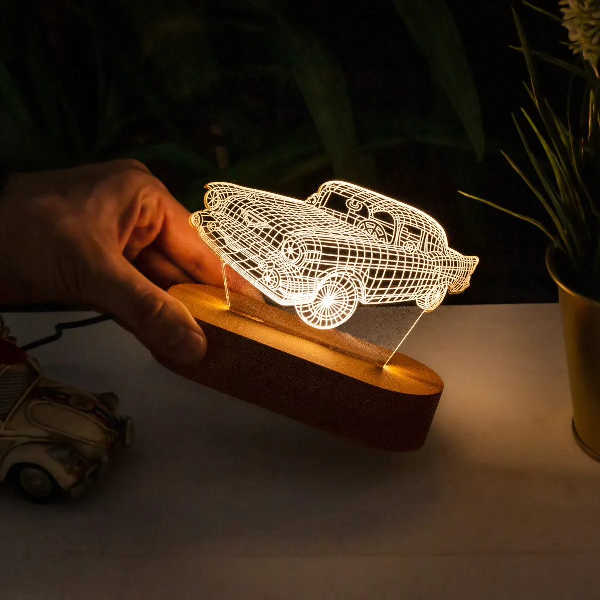 Классическая модель автомобиля 3D Светодиодная настольная лампа Usb сенсорная кнопка автомобиля ночные огни подарки Декор