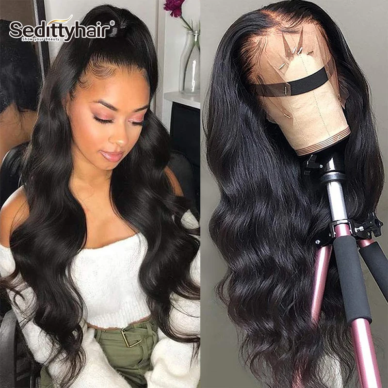 13X4 Body Wave Lace Wig Brazilian Pre plucked Lace Closure Front Human Hair Wigs  Natural Hairline Body Wave Human Hair Wigs