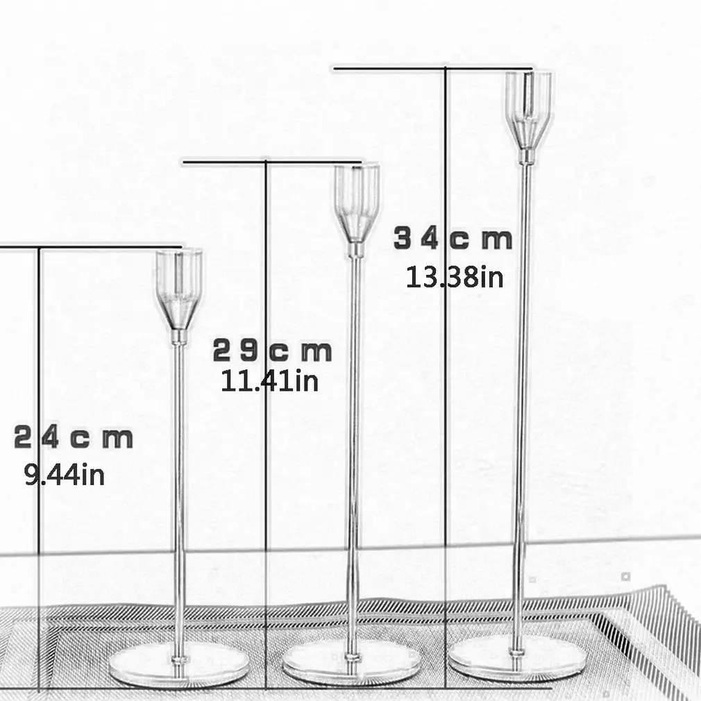 

3pcs/set Candle Holder Household Candlelight Dinner Wedding Wrought Iron Candle Holder Decoration Elegant Design