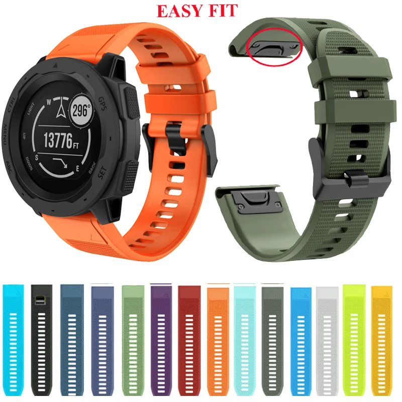 Ремешок силиконовый для наручных часов Garmin Fenix 5X 6X Pro 5 6 935 5s Plus 6s 3 3HR S60.MK1 Watch Sport Easyfit