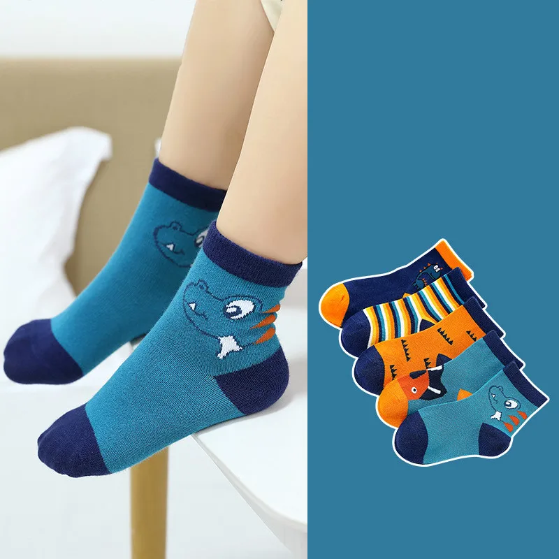 

5 Pairs Baby Boys Winter Socks Cartoon Bear Kids Spring Autumn Cotton Breathable Keep Warm Floor Anti-skid Girls Socks