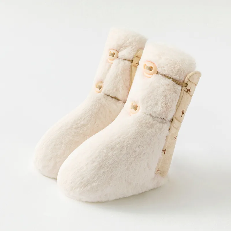 

Infant shoes autumn winter newborn babies to go out to keep warm foot cover baby anti-drop soft-soled toddler long tube shoes