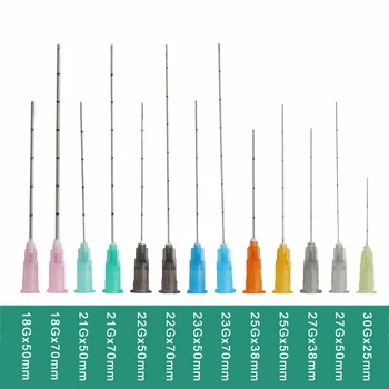 Disposable Fine Micro Cannula For Filler Injection 18G 21G 22G 23G 25G 27G 30G Plain Ends Notched Endo Blunt-tip Needles ,10sets
