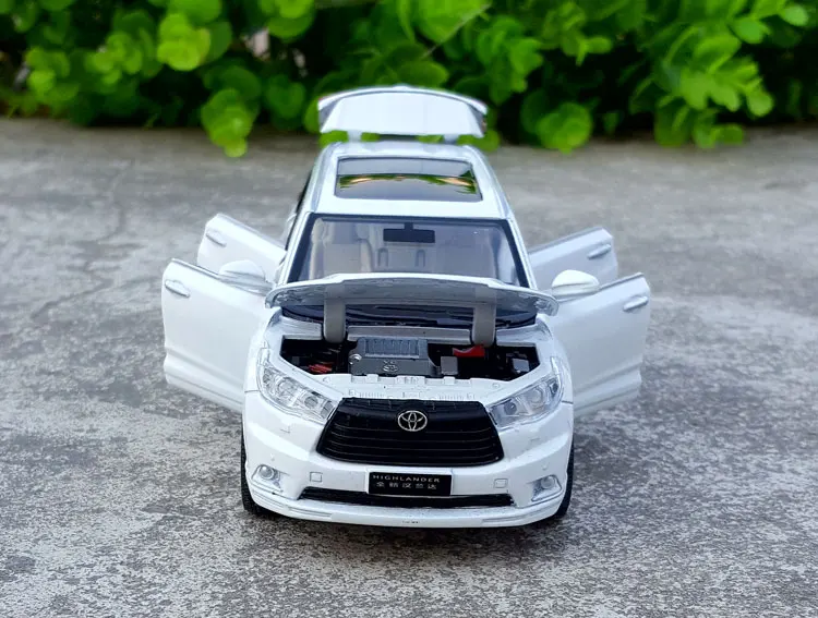 1:32 Масштаб Литой Сплав металлическая модель автомобиля SUV для TOYOTA Highlander Коллекция Модель внедорожный автомобиль звук и светильник