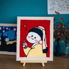 Набор для творчества сделай сам, детское рукоделие для взрослых, креативная вышивка, мультяшный 3D-рисунок, вышивка с обручем, с рамкой для шитья