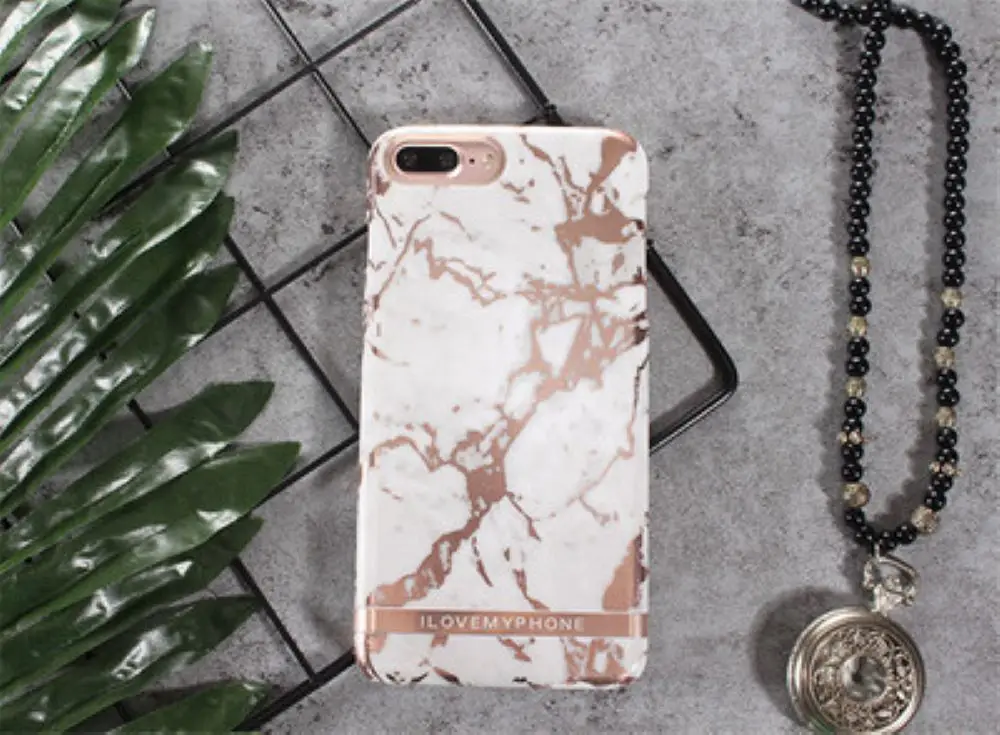 Madevil Geometric Marble Texture Phone Case For iPhone 7 8 6 6s Plus IMD Silicone Stone Image Back Cover phone shell |