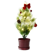 new desktop mini christmas tree with led light flashing glowing water activation battery table christmas home decoration